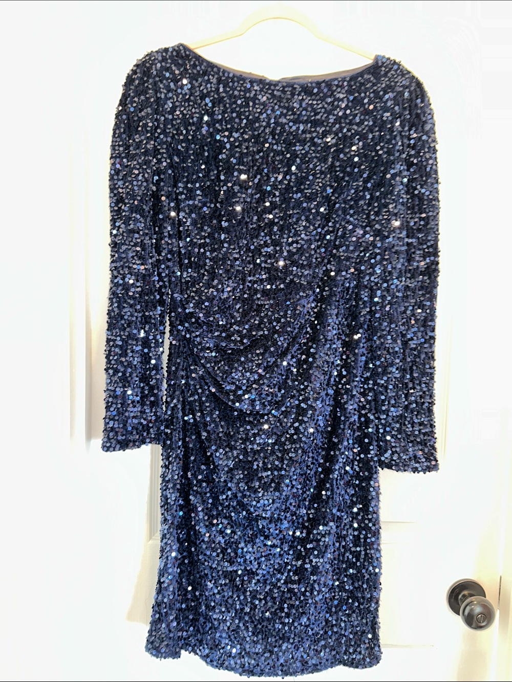 Nanette Lepore Navy Blue Sequin Long Sleeve Cocktail Dress- New- never worn.